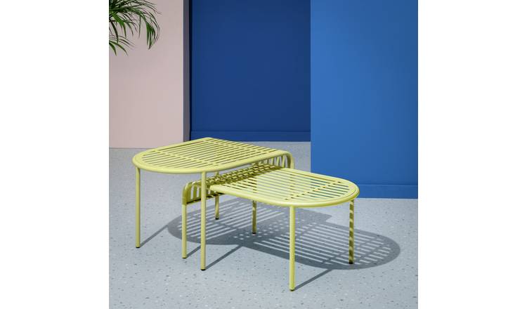 Habitat 60 Lucinda Metal Nesting Garden Tables - Yellow