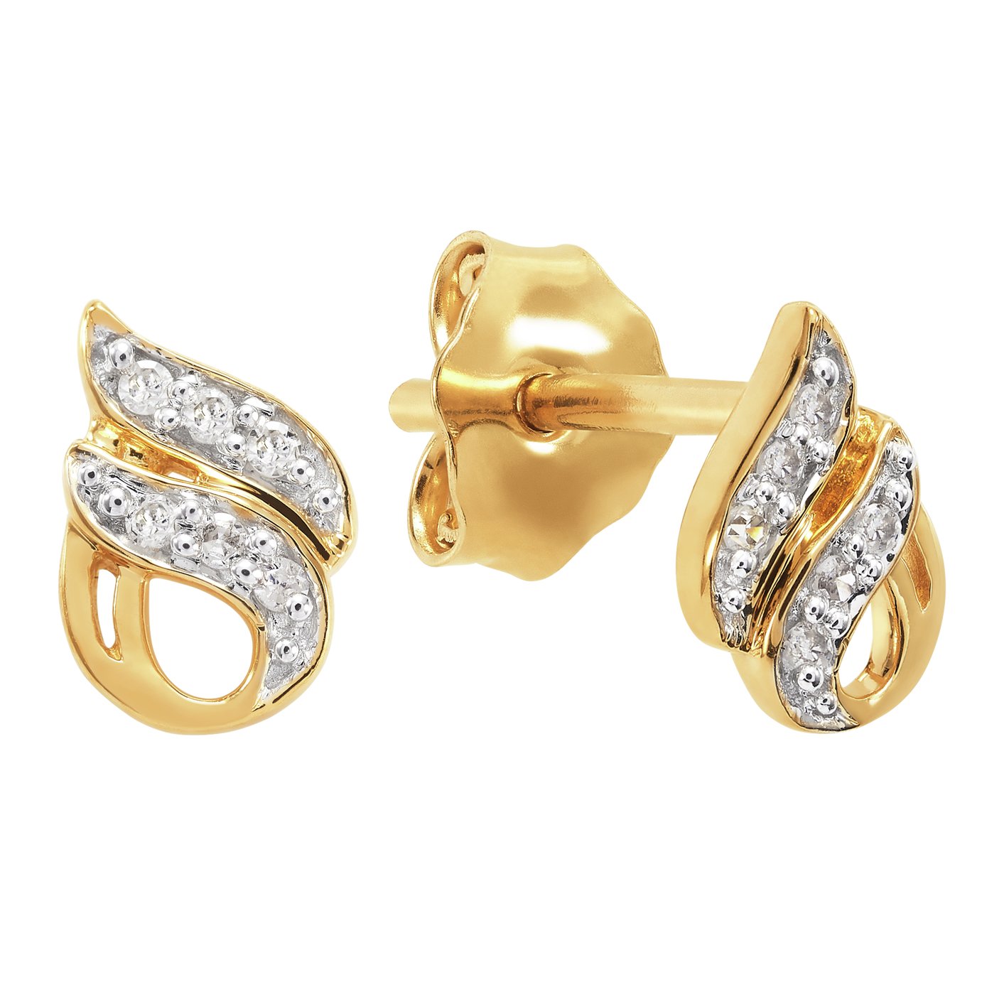 Revere 18ct Gold Plated Silver Flame Stud Earrings Review