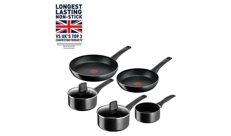 Tefal Titanium Force 5 Piece Aluminum Pan Set - Black