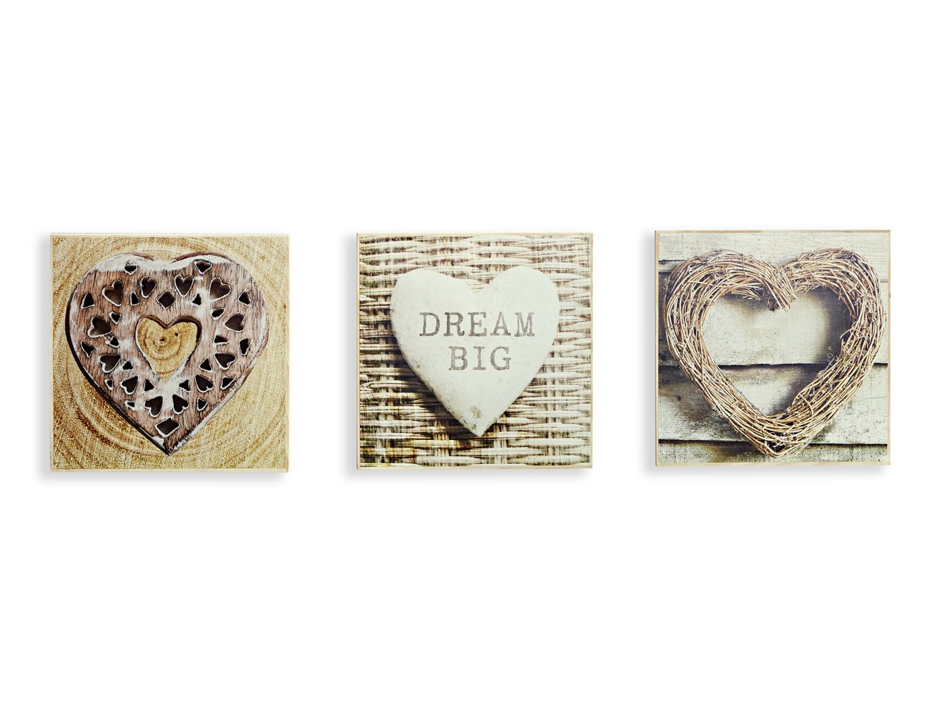 Arthouse Rustic Hearts Boxed Prints - Set of 3