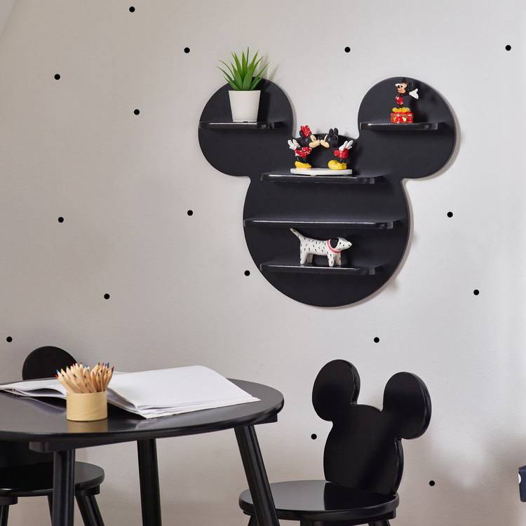 Disney Mickey Wall Mounted Bookcase - Black 0