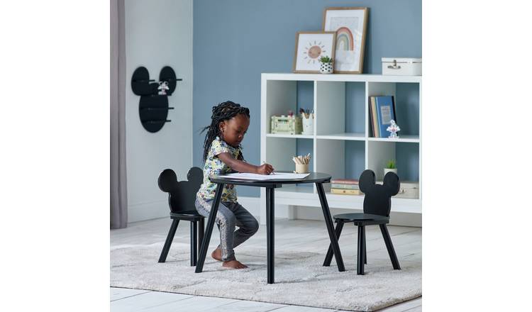 Disney Mickey Kids Table & 2 Chairs - Black