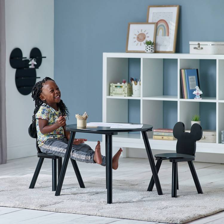 Disney Mickey Kids Table & 2 Chairs - Black 0