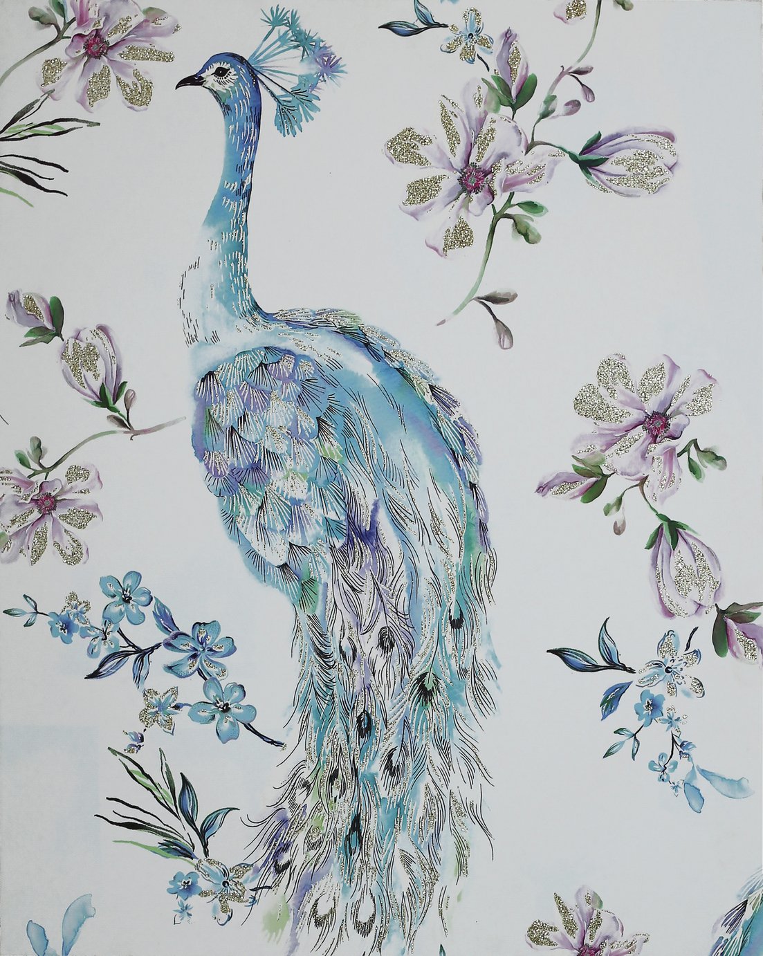 Arthouse Peacock Glitter Canvas