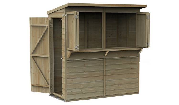 Forest Beckwood Shiplap 2 Windows Pent Garden Bar - 6 x 3ft