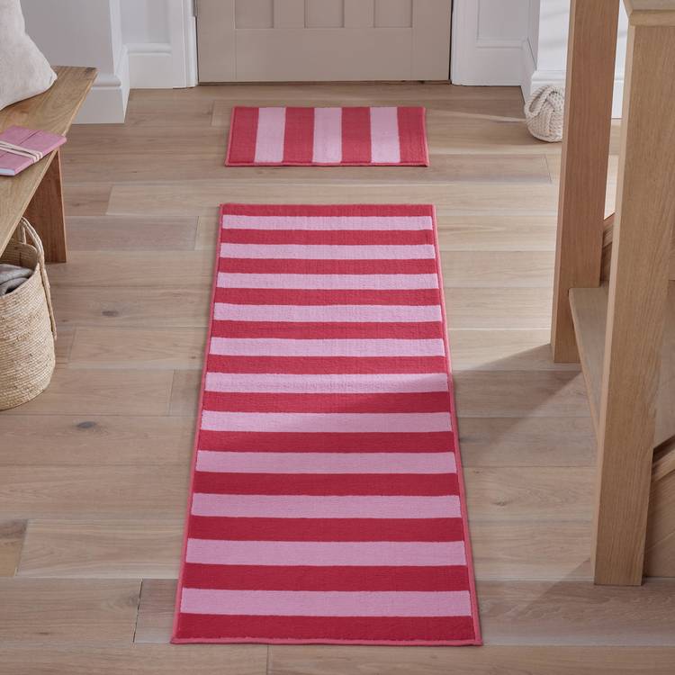 Argos Home Red & Pink Runner & Mat Set -180x57cm 0