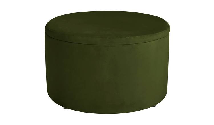 Argos Home Dex Velvet Ottoman - Green