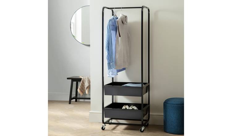 Habitat Lorelei Single 2 Drawer Clothes Rail - Black