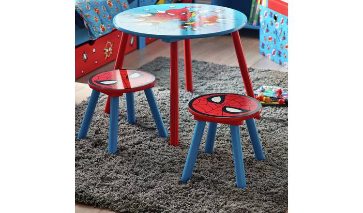 Disney Marvel Spiderman Kids Table and 2 Chair - Blue