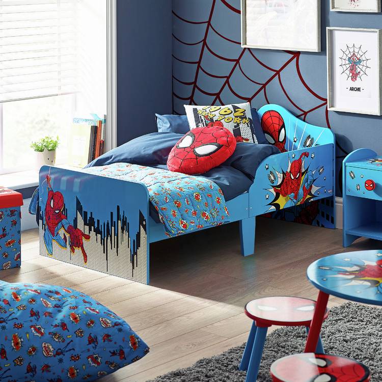 Disney Marvel Spiderman Toddler Bed - Blue 0
