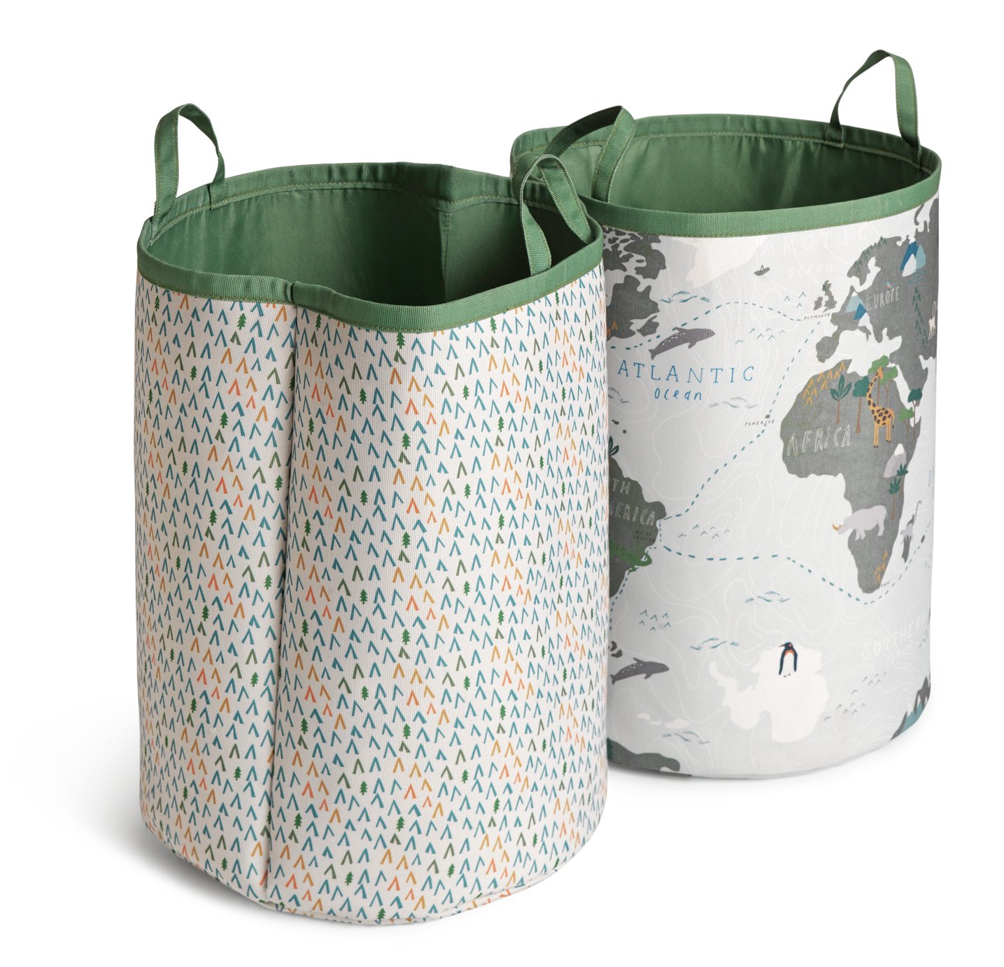 Habitat 124 Litre World Map and Geo Laundry Bag Set - Green