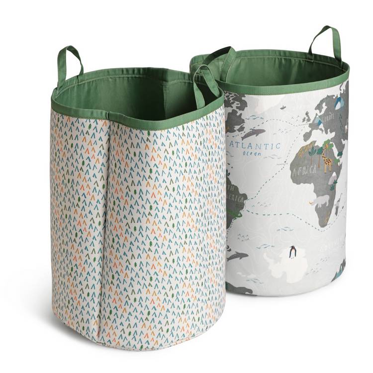 Habitat 124 Litre World Map and Geo Laundry Bag Set - Green 0