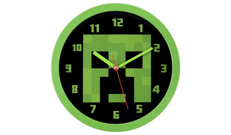 Minecraft Kids Wall Clock - Green