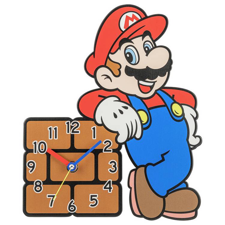 Super Mario Kids Wall Clock - Multicoloured 0
