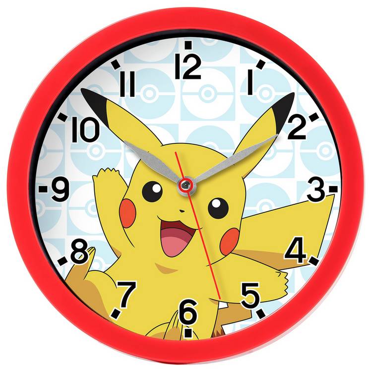 Pokémon Pikachu Kids Wall Clock - Red 0