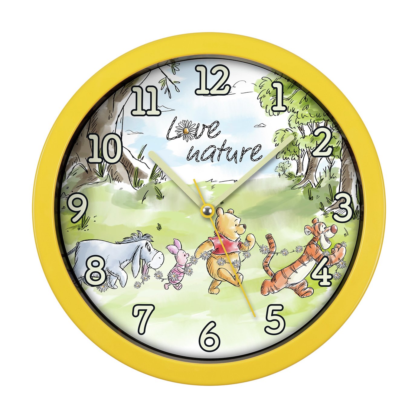 Buy Disney Winnie The Pooh Kids Wall Clock - Yellow | Clocks | Argos