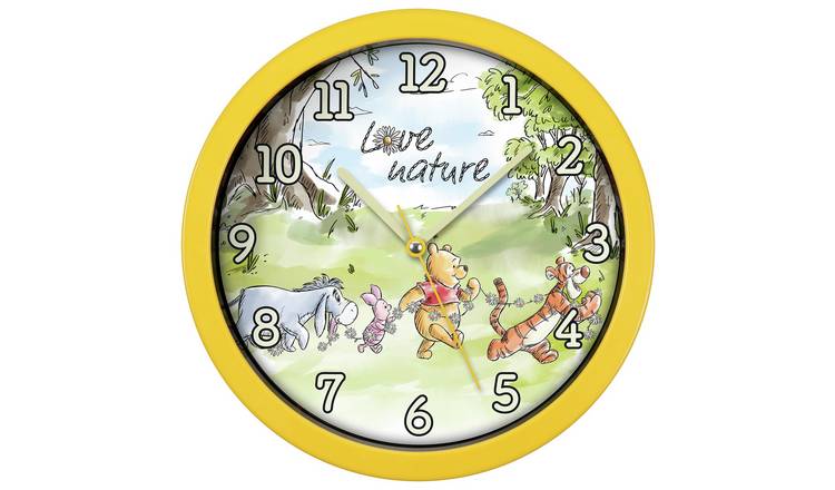 Disney Winnie The Pooh Kids Wall Clock - Yellow