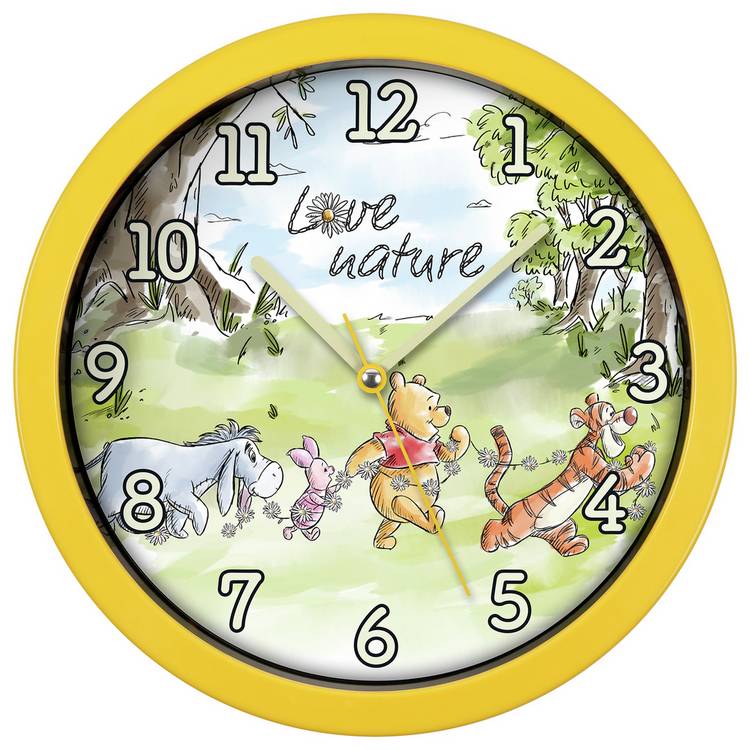 Disney Winnie The Pooh Kids Wall Clock - Yellow 0