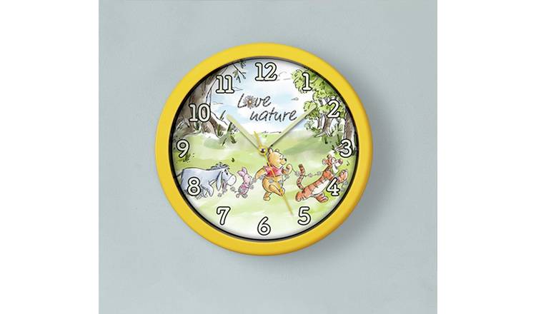 Buy Disney Winnie The Pooh Kids Wall Clock - Yellow | Clocks | Argos