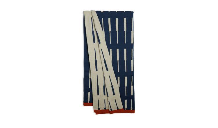 Buy Habitat Knitted Throw Blue Blankets and throws Argos