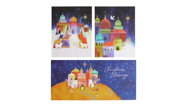 Argos Home Pack of 20 Bethlehem Scene Christmas Cards