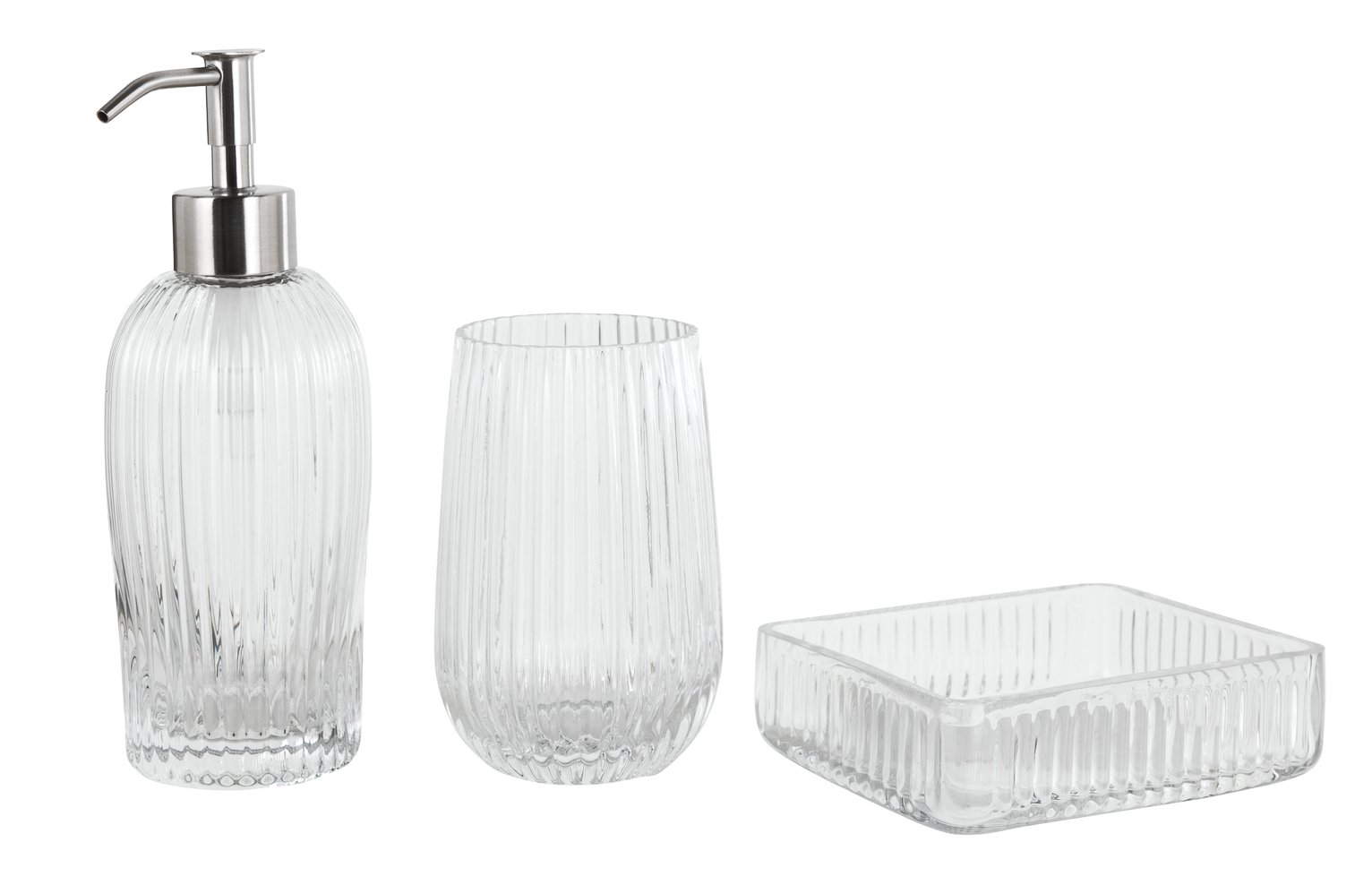 Argos Home 3 Piece Ribbed Bathroom Accessory Set Review