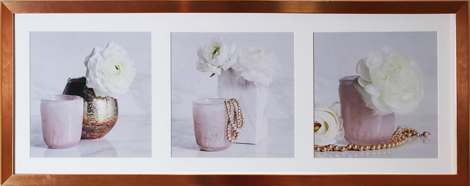Arthouse Champagne Floral Trio Framed Print