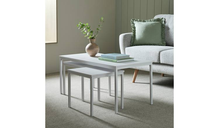 Argos Home Toby Nest of 3 Coffee Tables - White