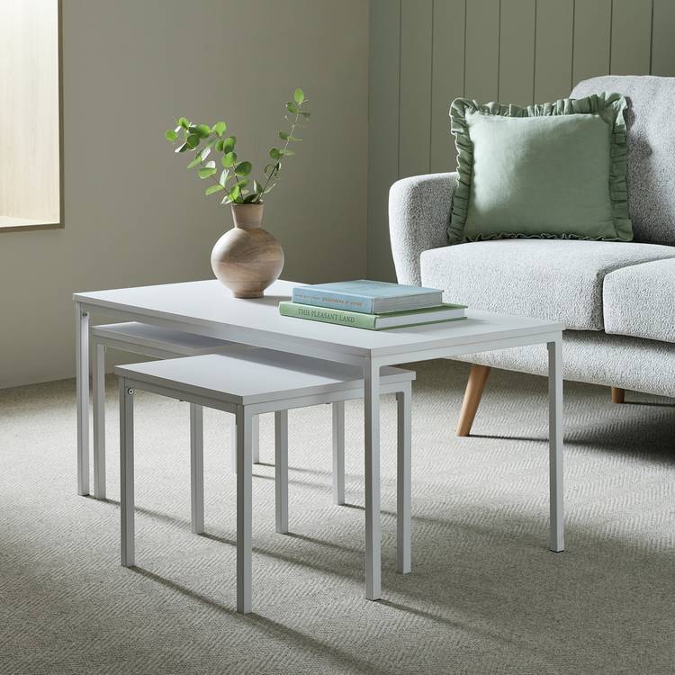 Argos Home Toby Nest of 3 Coffee Tables - White 0