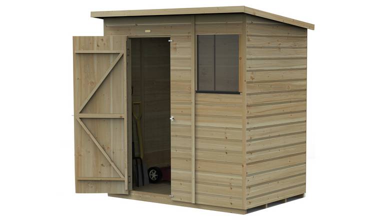 Forest Beckwood Shiplap 1 Window Pent Shed - 6 x 4ft