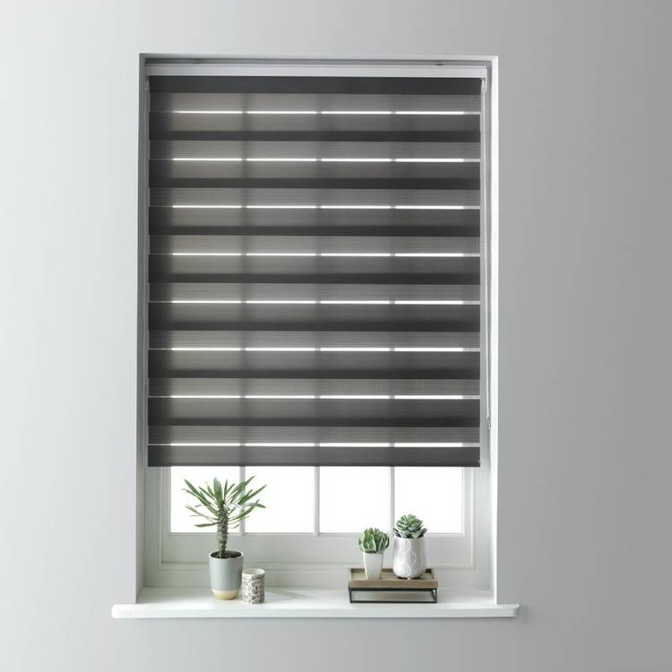 Habitat Day and Night Grey Roller Blind - 120cm 0