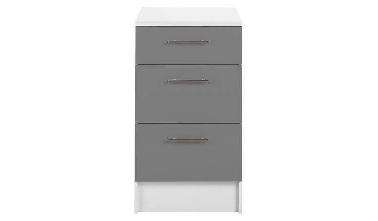 Argos Home Athina 500mm Fitted Kitchen 3 Drawer Unit - Grey