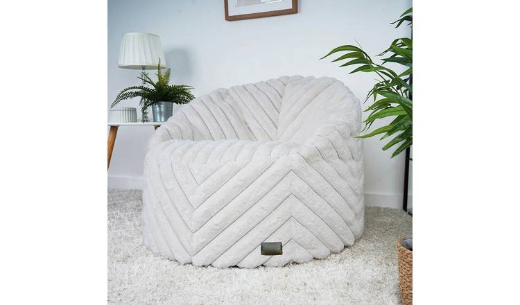 rucomfy Faux Fur Bean Bag - Ivory