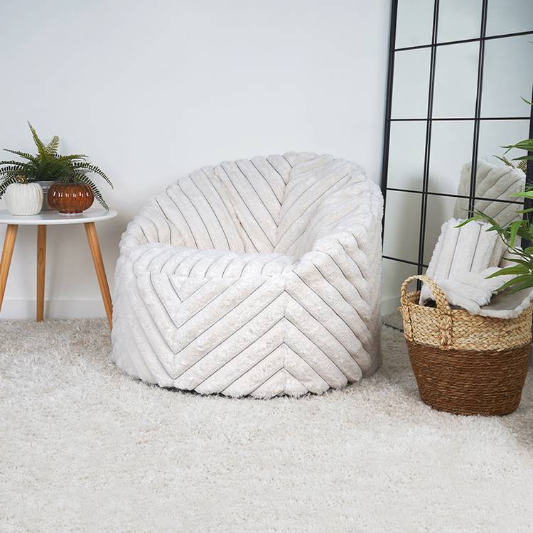 rucomfy Faux Fur Bean Bag - Ivory 0