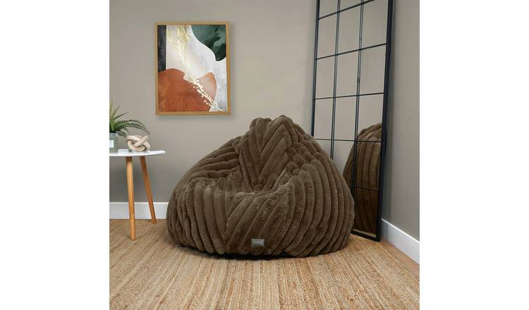 rucomfy Faux Fur Large Bean Bag - Coffee