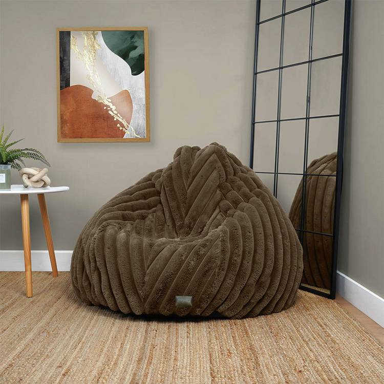 rucomfy Faux Fur Large Bean Bag - Coffee 0