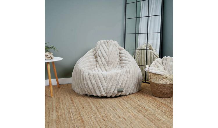 rucomfy Faux Fur Large Bean Bag - Linen