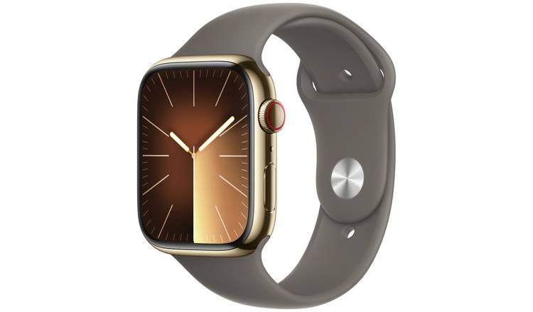 Apple Watch Series 9 GPS+Cell 45mm Gold Steel Clay Band S/M