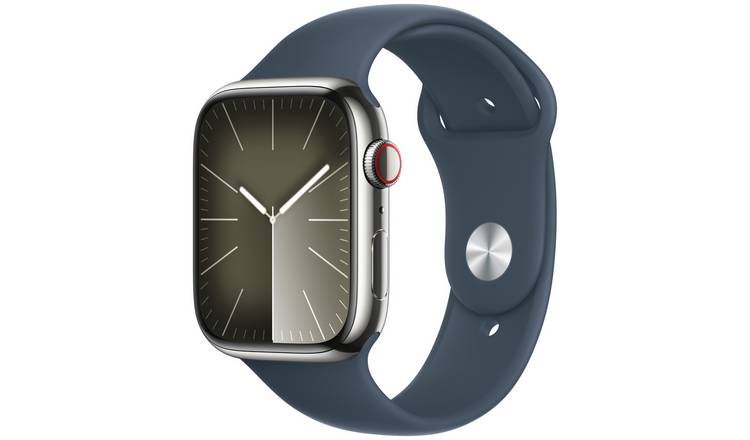 Apple Watch Series 9 GPS+Cell 45mm Steel Storm Blue Band M/L