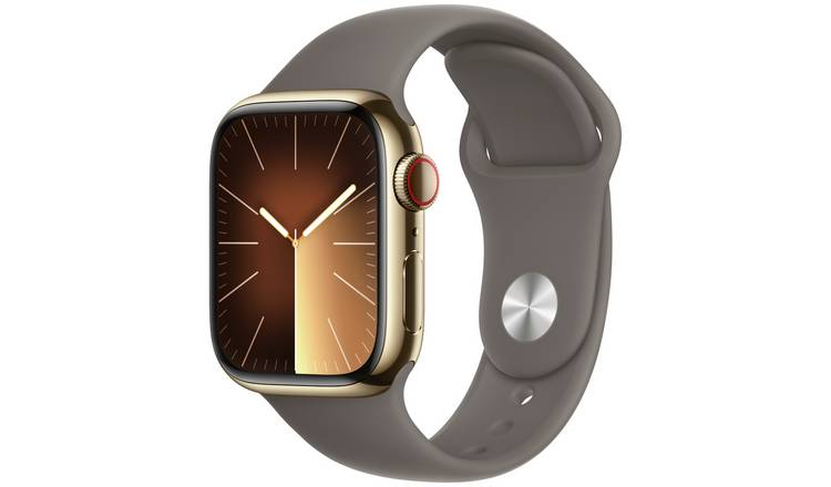 Apple Watch Series 9 GPS+Cell 41mm Gold Steel Clay Band S/M