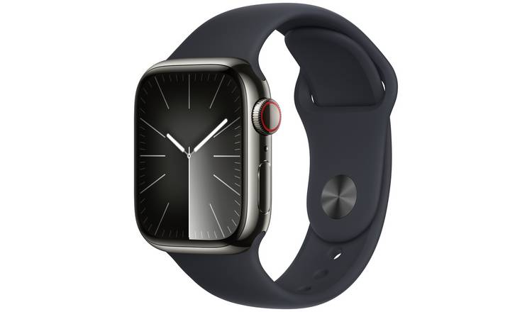 Apple Watch Series 9 GPS+Cell 41mm Steel & Midnight Band M/L