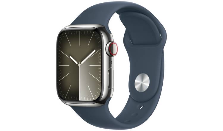 Apple Watch Series 9 GPS+Cell 41mm Steel Storm Blue Band S/M