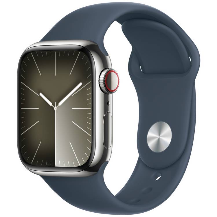 Apple Watch Series 9 GPS+Cell 41mm Steel Storm Blue Band M/L 0