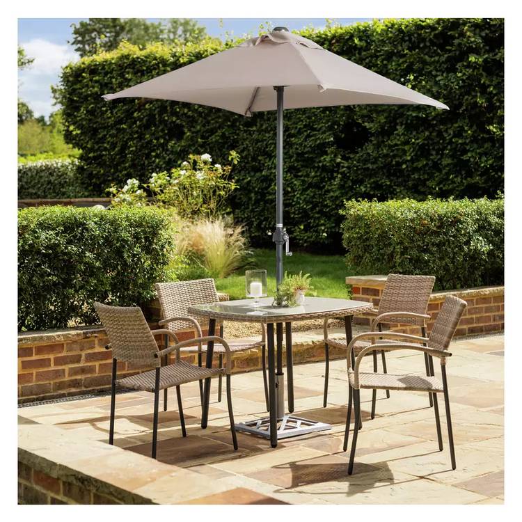 Argos Home Cusco 4 Seater Rattan Effect Patio Set - Natural 0