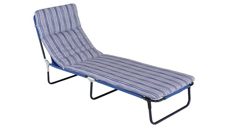 Buy Argos Home Coastal Stripe Sun Lounger Cushion Outdoor