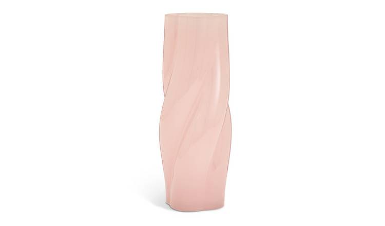 Habitat Twisted Glass Vase - Pink