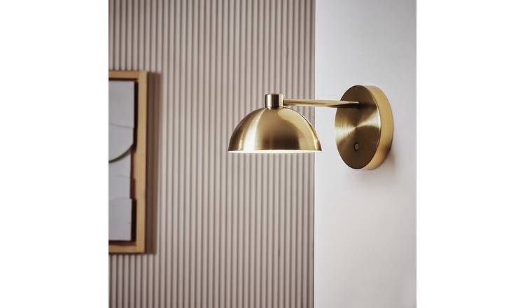 Habitat Mushroom Metal Rechargeable Wall Light - Brass