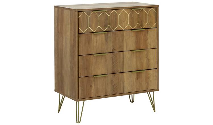 GFW Orleans 4 Drawer Chest - Mango Wood Effect