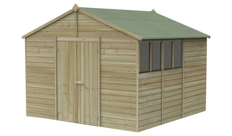 Forest Beckwood Shiplap 4 Windows Apex Shed - 10 x 10ft