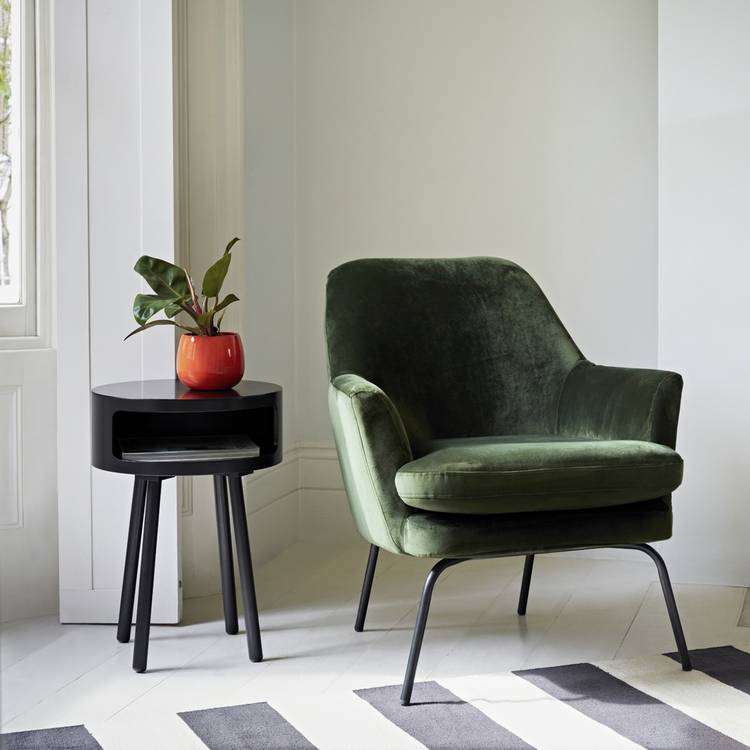 Habitat Celine Velvet Accent Chair - Green 0